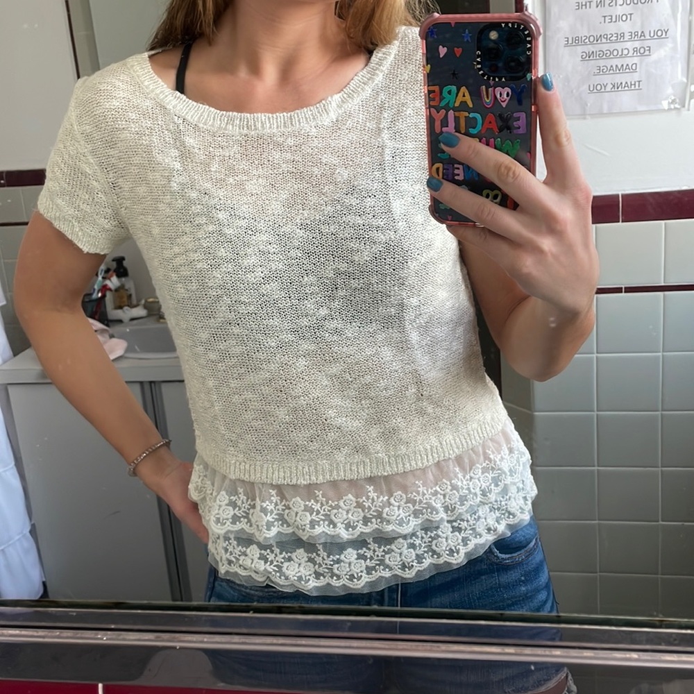 Knit Top W/ Lace Bottom